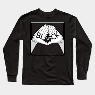 white outline box for dark colors Long Sleeve T-Shirt